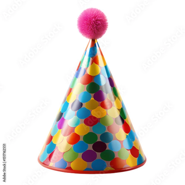 Obraz Multicolored Party Hat with Pink Pompom