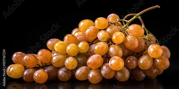 Obraz ripe grapes in black background