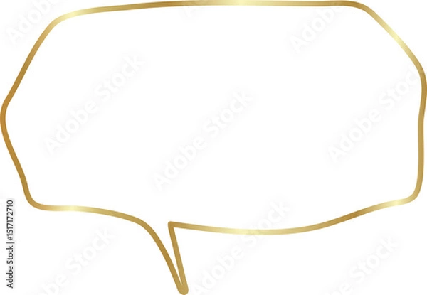 Fototapeta Golden speech bubble luxury icon, dialogue, text, chat