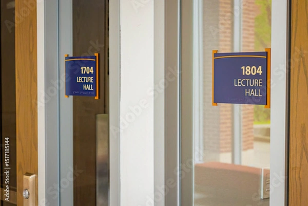 Obraz Lecture Hall Sign Close Up at Educational Institution