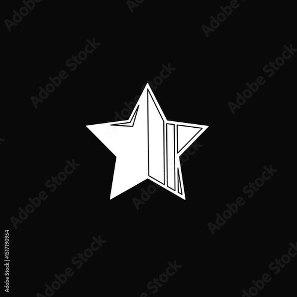 Fototapeta Single star design vector on black background, white single star icon,white star design illustration,single star design stock for template, web and app