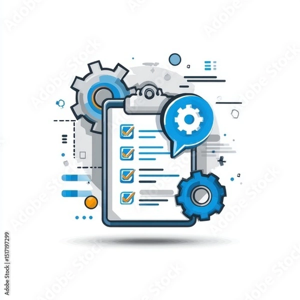 Fototapeta Advanced technology and data analytics tools enable streamlined workflow processes and enhanced organizational efficiency