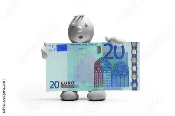 Obraz Mann Knete Geld Euro