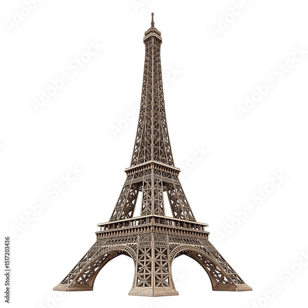 Obraz Eiffel Tower miniature model isolated on white background