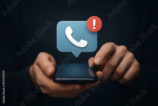 Obraz Missed call notification on smartphone screen