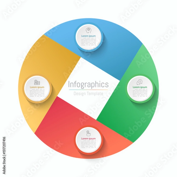 Fototapeta Infographic 4 options design elements for your business data. Vector Illustration.