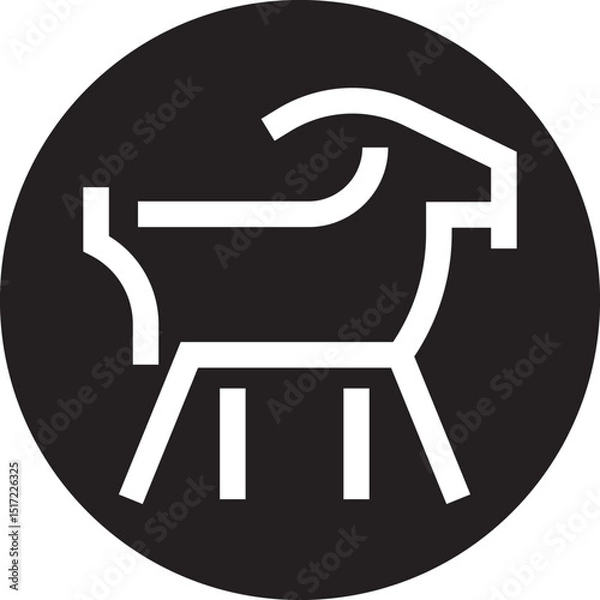 Obraz Minimalist Goat Vector Icon Illustration