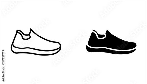 Fototapeta Shoe icon set, Running shoes line icon, vector illustration  isolated on white background.