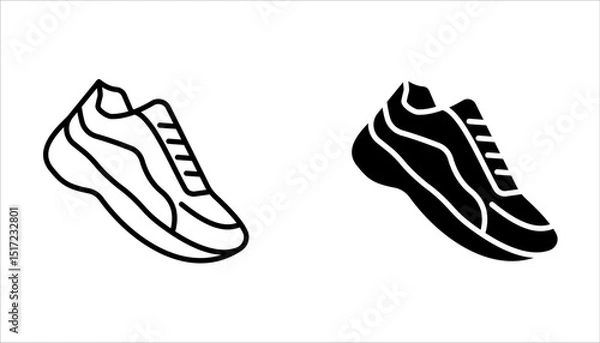 Fototapeta Shoe icon set, Running shoes line icon, vector illustration  isolated on white background.