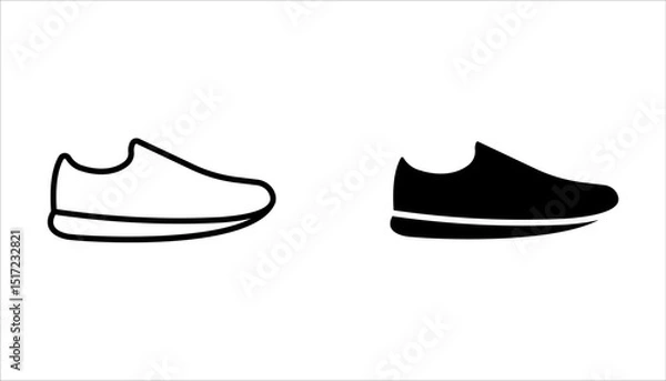 Fototapeta Shoe icon set, Running shoes line icon, vector illustration  isolated on white background.