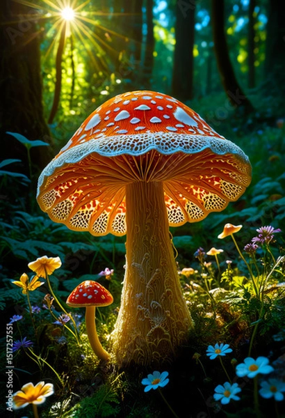 Fototapeta Enchanted Forest The Majestic Mushroom