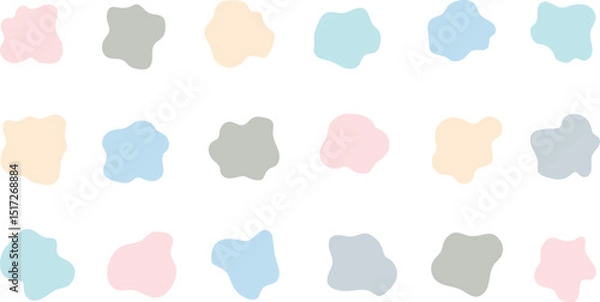 Obraz シンプルで抽象的な泡や雲形のセット