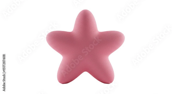 Fototapeta Pink star shape object isolated on black background.