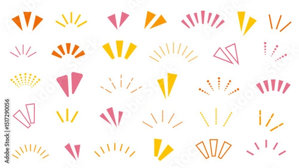 Fototapeta 気付き　あしらい　セット　ピンク　黄色　オレンジ