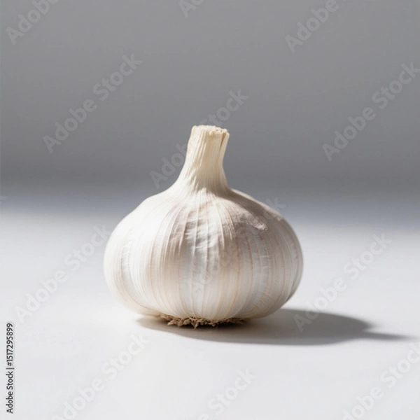 Fototapeta Single garlic bulb isolated on white background