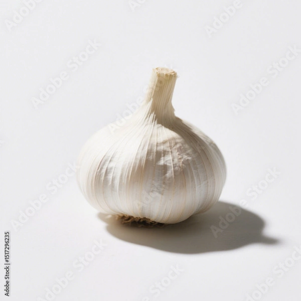 Fototapeta Single garlic bulb isolated on white background