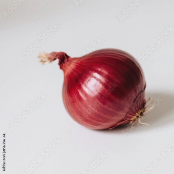 Fototapeta Single red onion isolated on white background