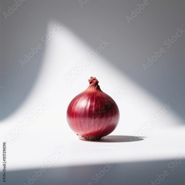Fototapeta Single red onion isolated on white background