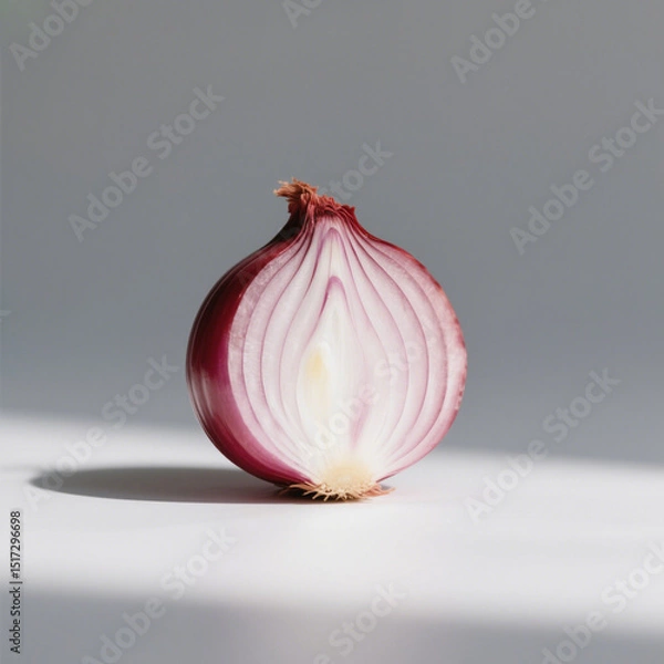 Fototapeta Half red onion isolated on white background
