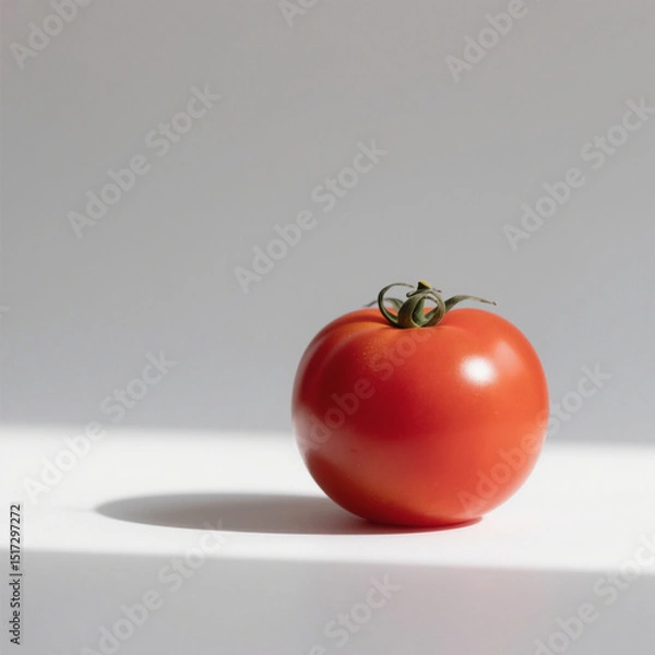 Fototapeta Single red tomato isolated on white background