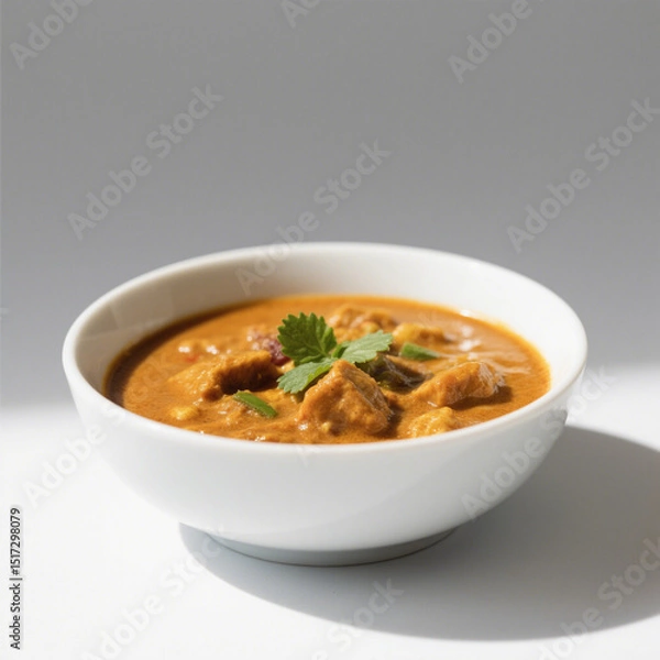 Fototapeta Chicken tikka masala in bowl isolated on white background