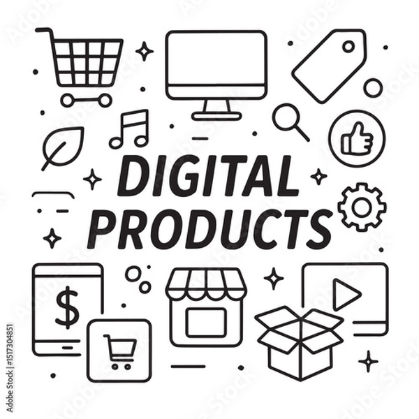 Obraz Line Art Digital Products Illustration