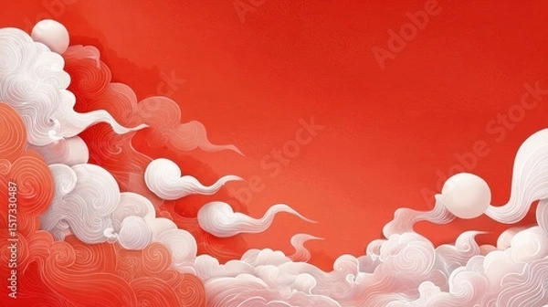 Fototapeta Chinese Style Cloudscape Background Design