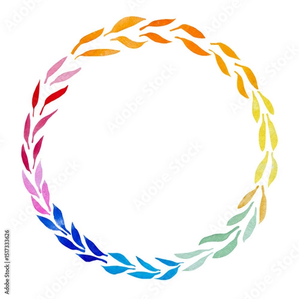 Obraz Wreath made of rainbow colored leaves