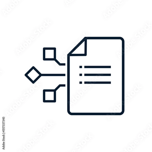 Fototapeta The concept is a multifunctional technology for processing, structuring and integrating data. Vector icon isolated on white background.