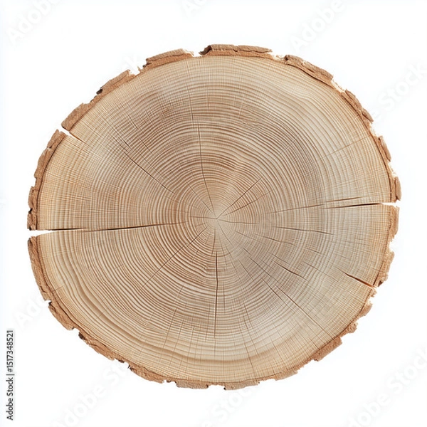 Fototapeta Cross section of tree, rings, wood, wood texture, log, oat, cut tree trunk, cross section of tree stump