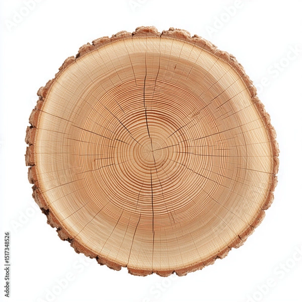 Fototapeta Cross section of tree, rings, wood, wood texture, log, oat, cut tree trunk, cross section of tree stump