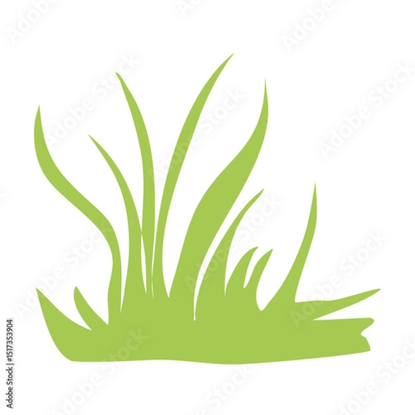 Fototapeta Grass silhouette vector illustrations isolated on white background