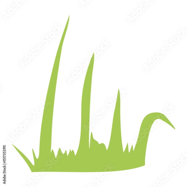 Fototapeta Grass silhouette vector illustrations isolated on white background