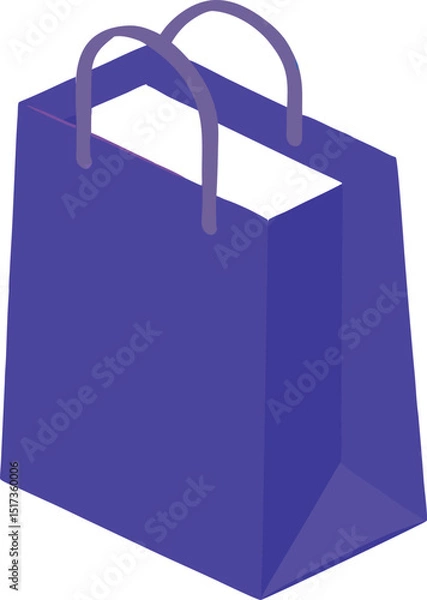 Fototapeta Modern Purple Shopping Bag Vector Mockup for Branding