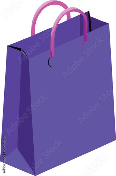 Fototapeta Modern Purple Shopping Bag Vector Mockup for Branding