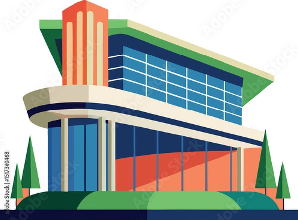 Fototapeta Modern Architecture Building Vector Art for Graphic Design
