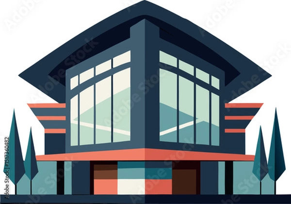 Fototapeta Modern Architecture Building Vector Art for Graphic Design