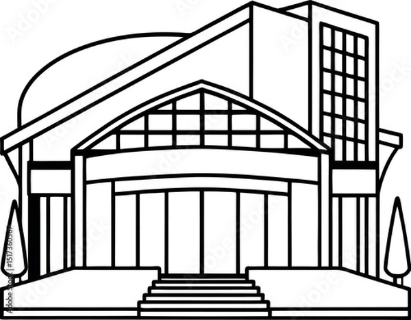 Fototapeta Modern Architecture Building Vector Art for Graphic Design