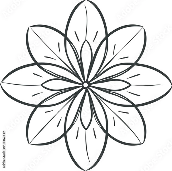 Fototapeta Elegant Round Flower Silhouette Design Vector
