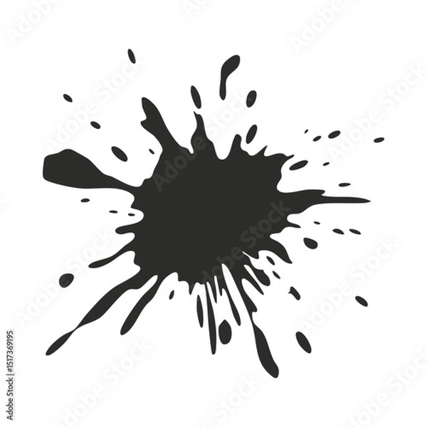 Fototapeta Black ink splash vector illustration for grunge design and abstract backgrounds and artistic splatter effects on canvas silhouette