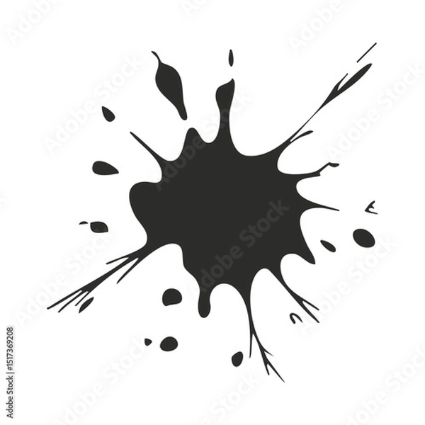 Fototapeta Black ink splatter vector illustration for graphic design and abstract background element design resource silhouette