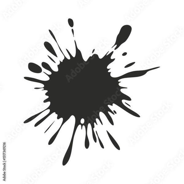 Fototapeta Black ink splatter vector graphic for design element and abstract background with paint splash effect art 100 silhouette