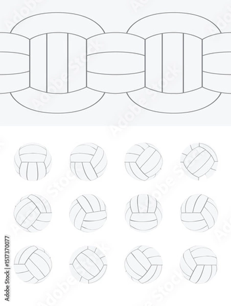 Fototapeta Volleyball Ball Spinning Frame Sequence and Texture Vector