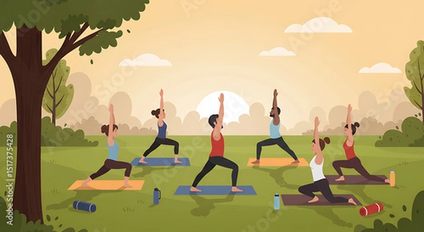 Obraz Outdoor Yoga Class Find Serenity and Strength in Nature