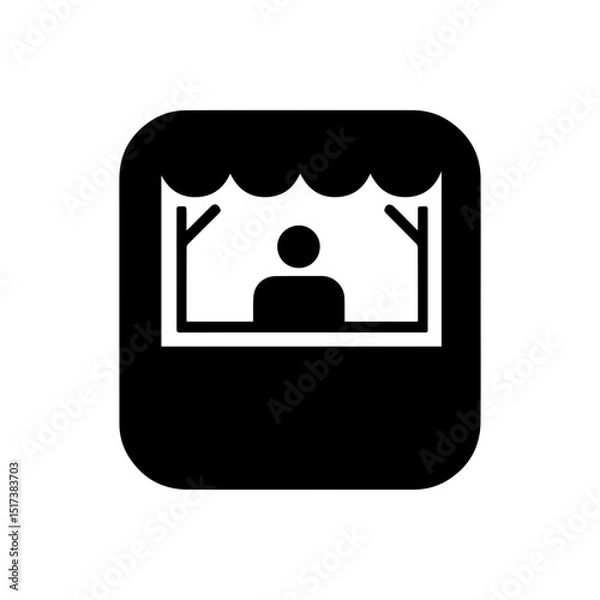 Fototapeta A Beautiful Shop with shopkeeper Icon in Web & App Design