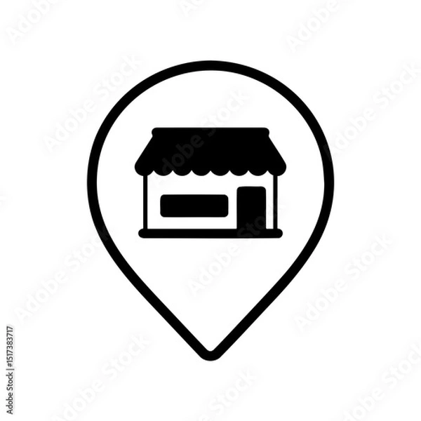 Fototapeta Shop Location Icon for the Best Uses in Navigation and Retail Apps
