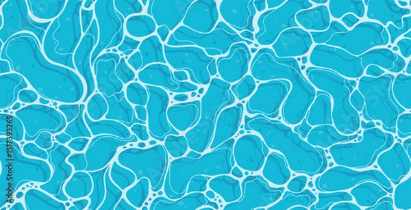 Fototapeta Seamless water waves on the ocean background.