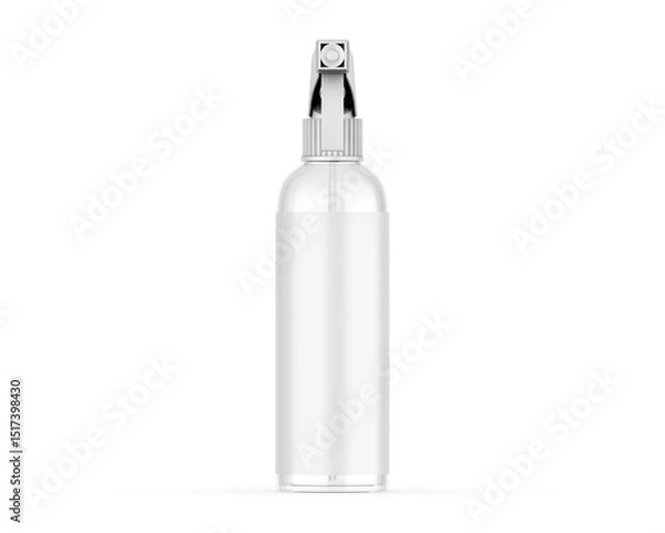 Fototapeta Transparent trigger spray bottle mockup on isolated white background, 3d illustration