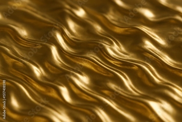 Fototapeta Real Gold Metallic Texture with Glossy Abstract Flow – Elegant Luxury Background