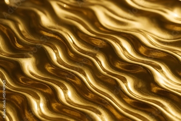 Fototapeta Real Gold Metallic Texture with Glossy Abstract Flow – Elegant Luxury Background